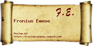 Fronius Emese névjegykártya