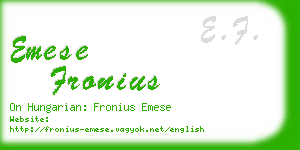 emese fronius business card